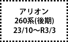 260系　23/10～R3/3（後期）