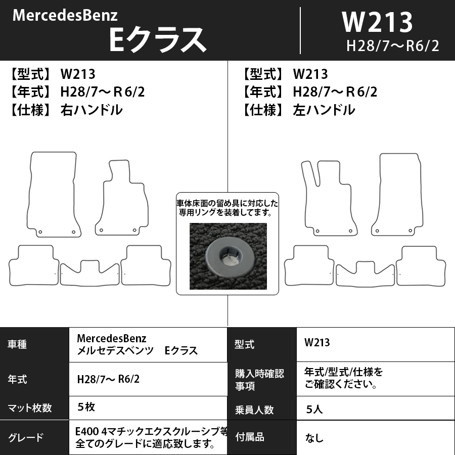 メルセデスベンツ Eクラス フロアマット W213 28/7～ プレミアムタイプ