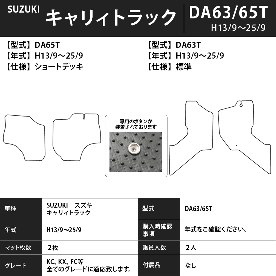 フロアマット　スズキ　SUZUKI　キャリィトラック　DA65/16T　13/9～　カーマット　抗菌　抗ウイルス　消臭　エコノミータイプ